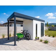 GARDEON® Garden House with Hörmann door, skylight and carport