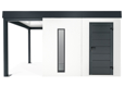 GARDEON® Garden House with Hörmann door, skylight and carport
