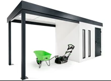 Garden house with two skylights and left carport