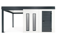 GARDEON® Garden House with Hörmann door, two skylights and carport