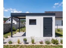Garden house with carport and window