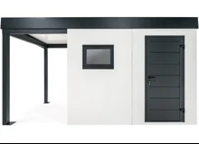 GARDEON® Garden House with Hörmann door, window and carport