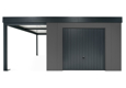 GARDEON® Garden House with safety garage door and carport
