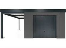 GARDEON® Garden House with safety garage door and carport