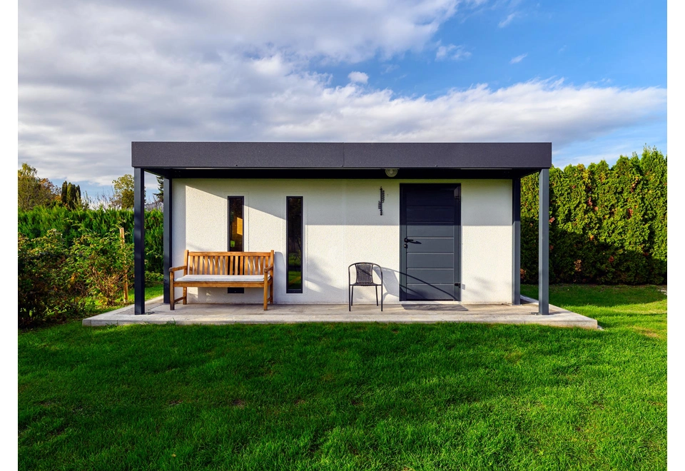 GARDEON® House with door, window, 2 skylights and front carport