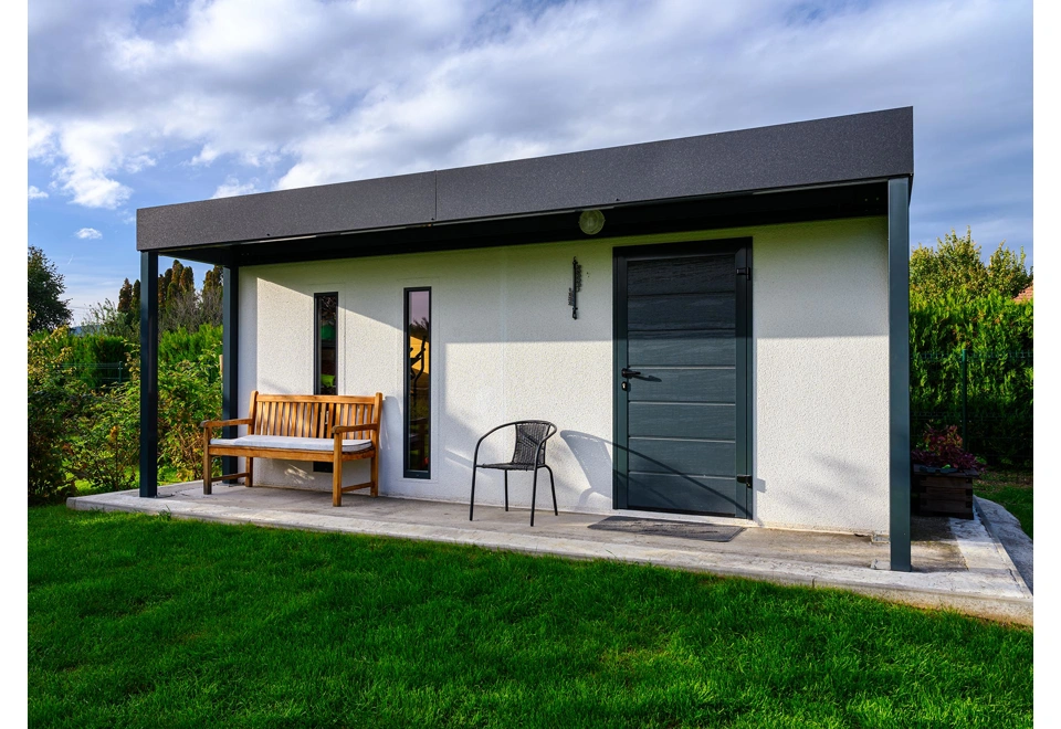 GARDEON® House with door, window, 2 skylights and front carport