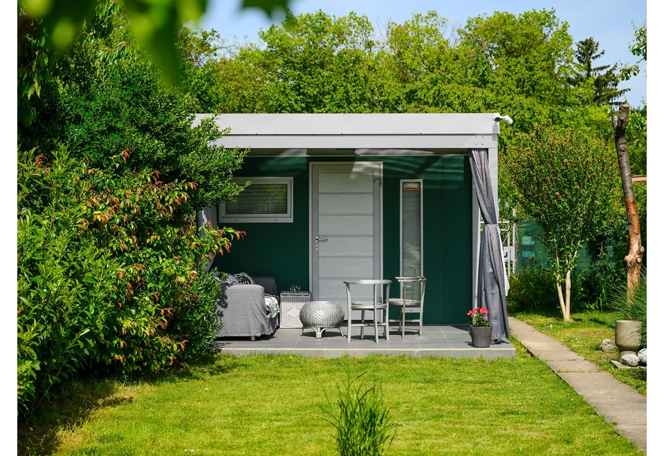 GARDEON® House with door, window, skylight and front carport