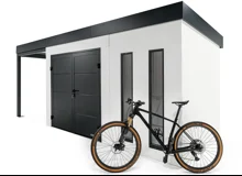 Garden house with double door and two skylights and gazebo