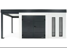 Garden house with double door and two skylights and gazebo