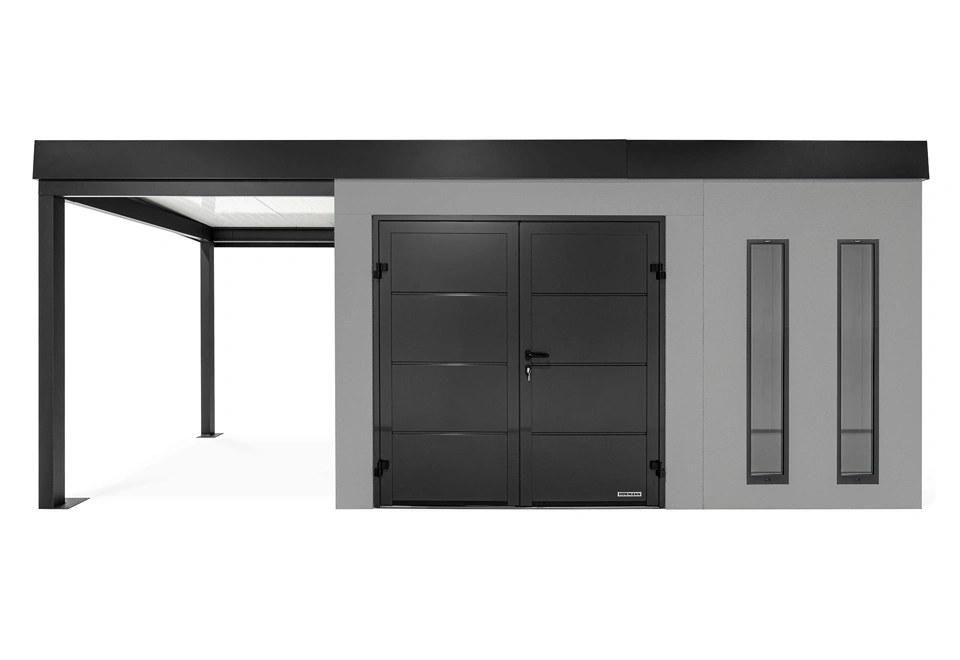 GARDEON® House with double door Hörmann and left carport