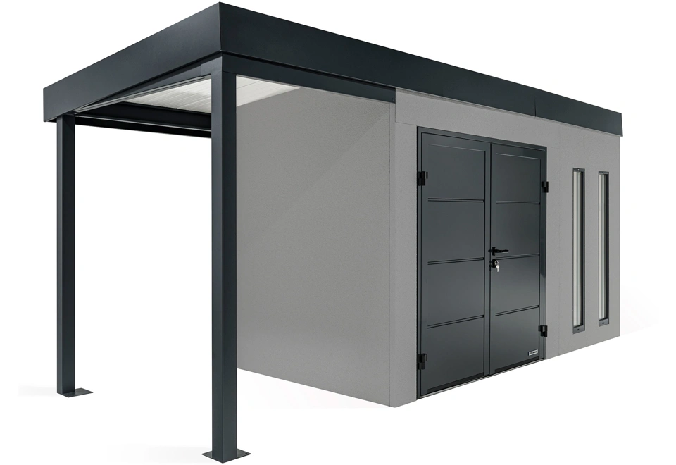 GARDEON® House with double door Hörmann and left carport