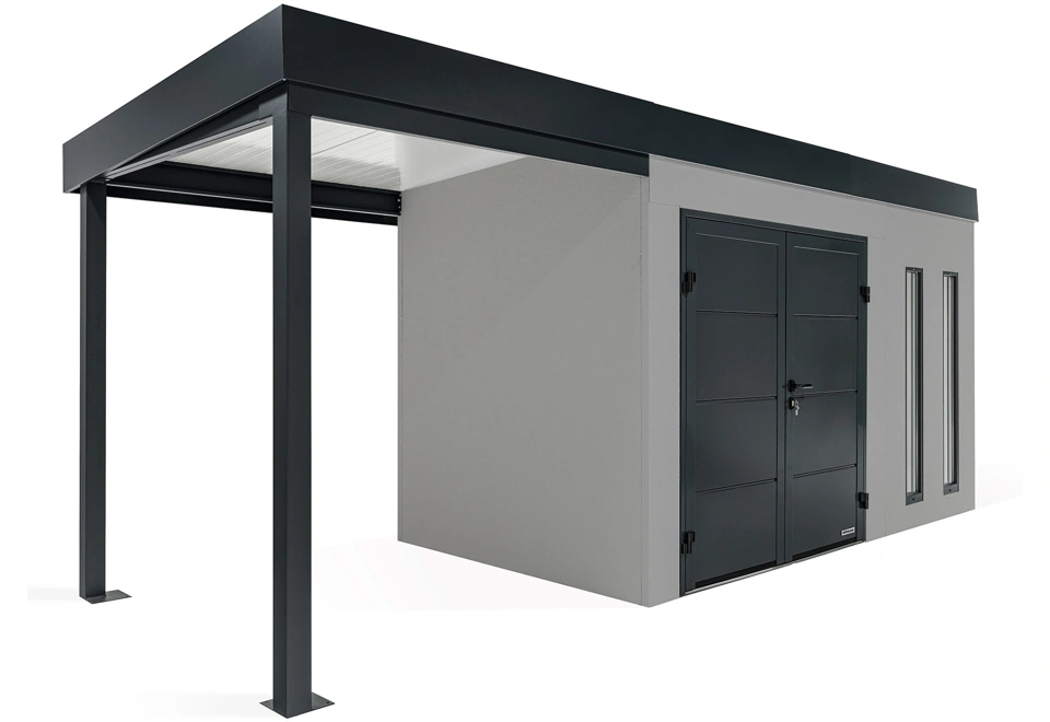 GARDEON® House with double door Hörmann and left carport