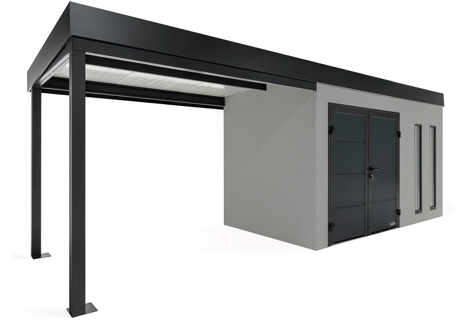 GARDEON® House with double door Hörmann and left carport