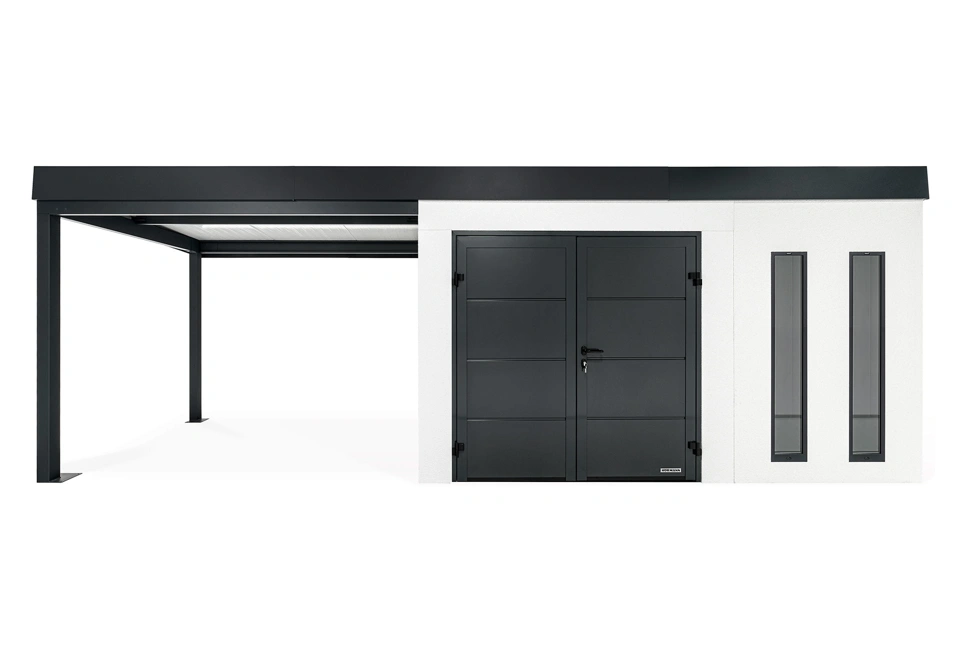GARDEON® House with double door Hörmann and left carport