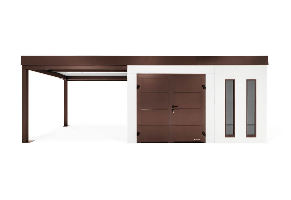 GARDEON® House with double door Hörmann and left carport