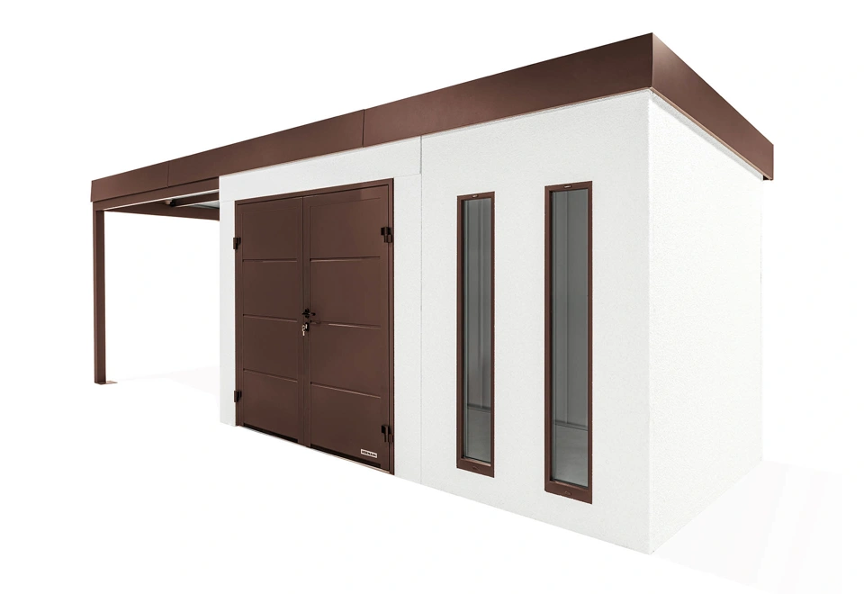 GARDEON® House with double door Hörmann and left carport