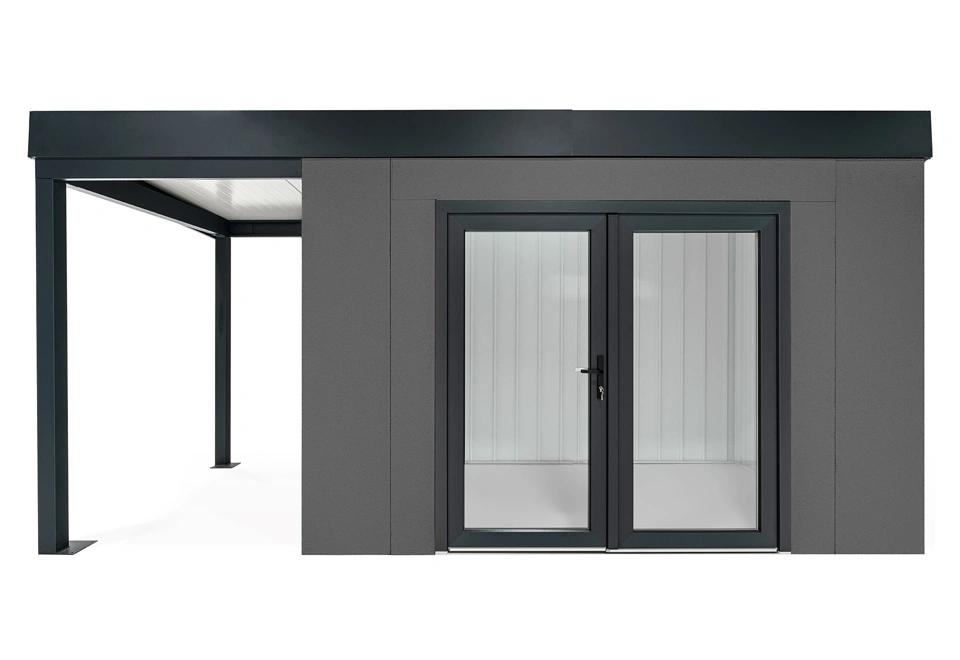 GARDEON® House with double panoramatic door & left carport