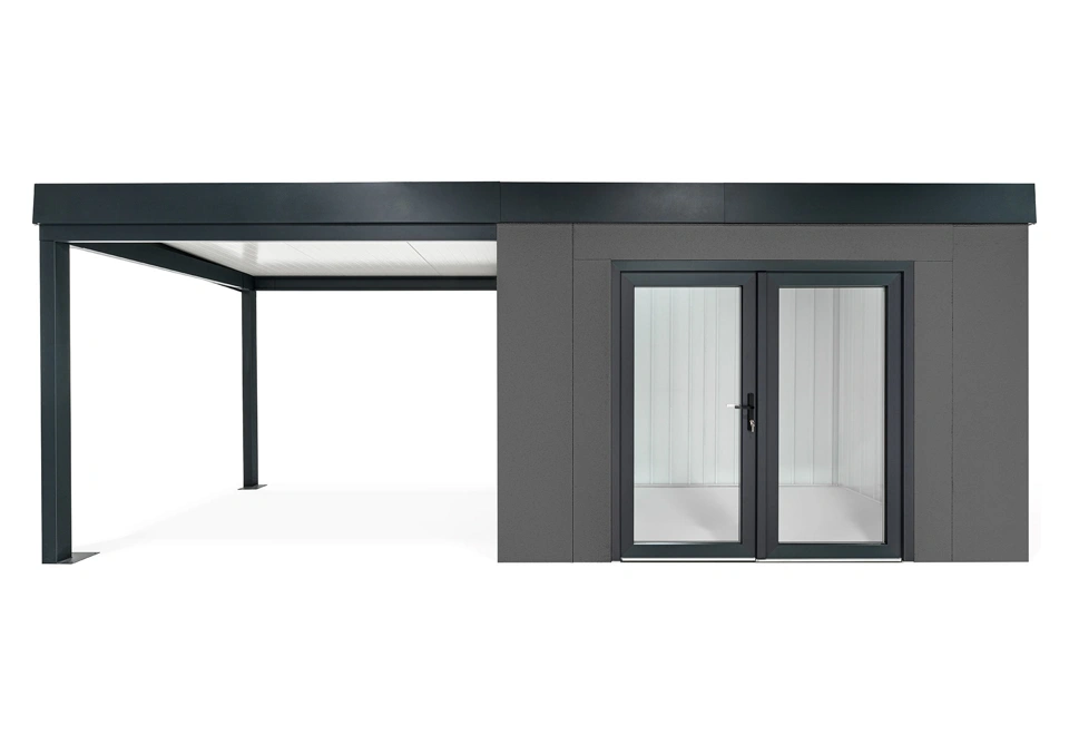 GARDEON® House with double panoramatic door & left carport