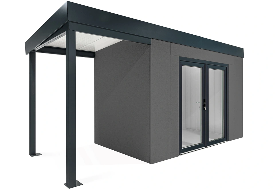 GARDEON® House with double panoramatic door & left carport