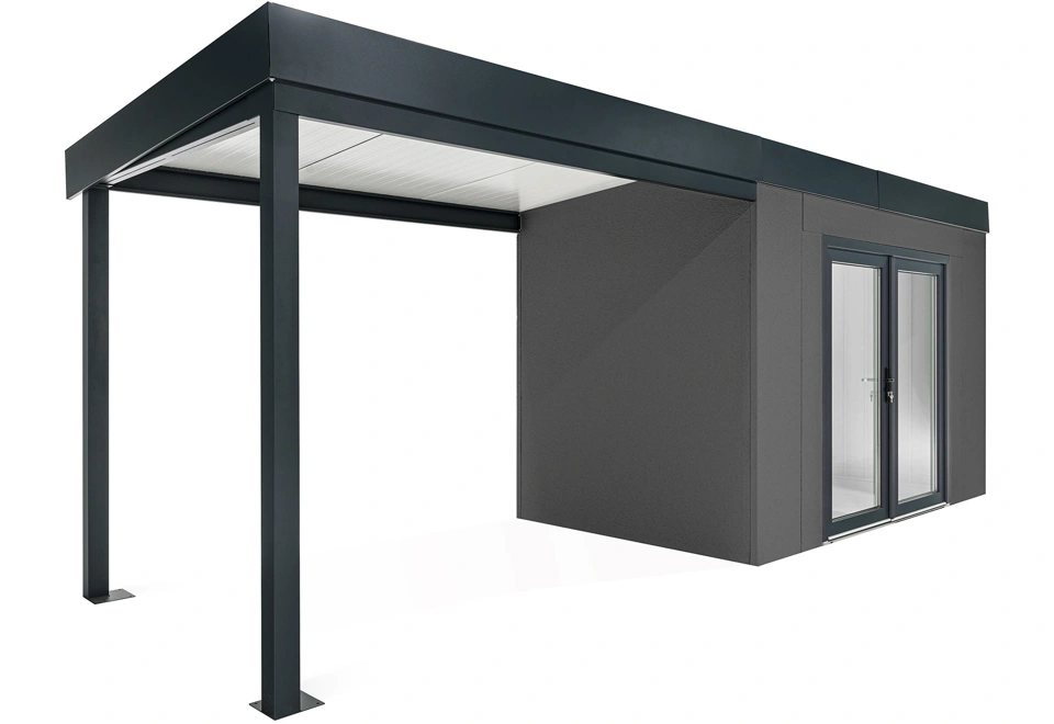 GARDEON® House with double panoramatic door & left carport