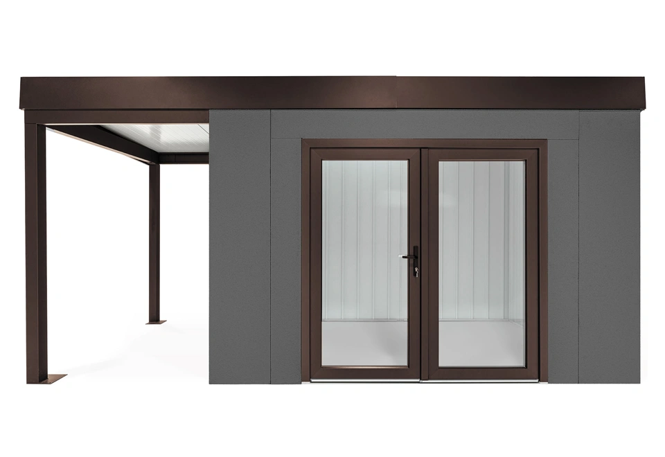 GARDEON® House with double panoramatic door & left carport