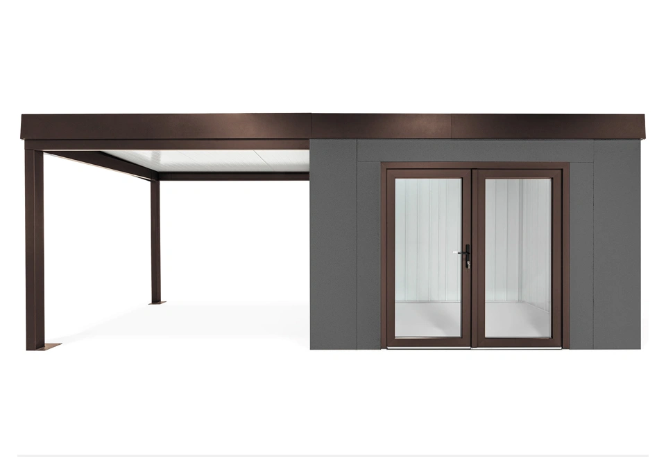 GARDEON® House with double panoramatic door & left carport