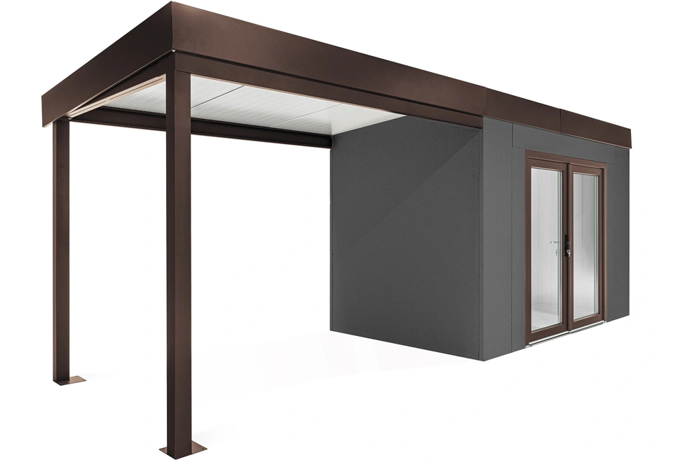 GARDEON® House with double panoramatic door & left carport