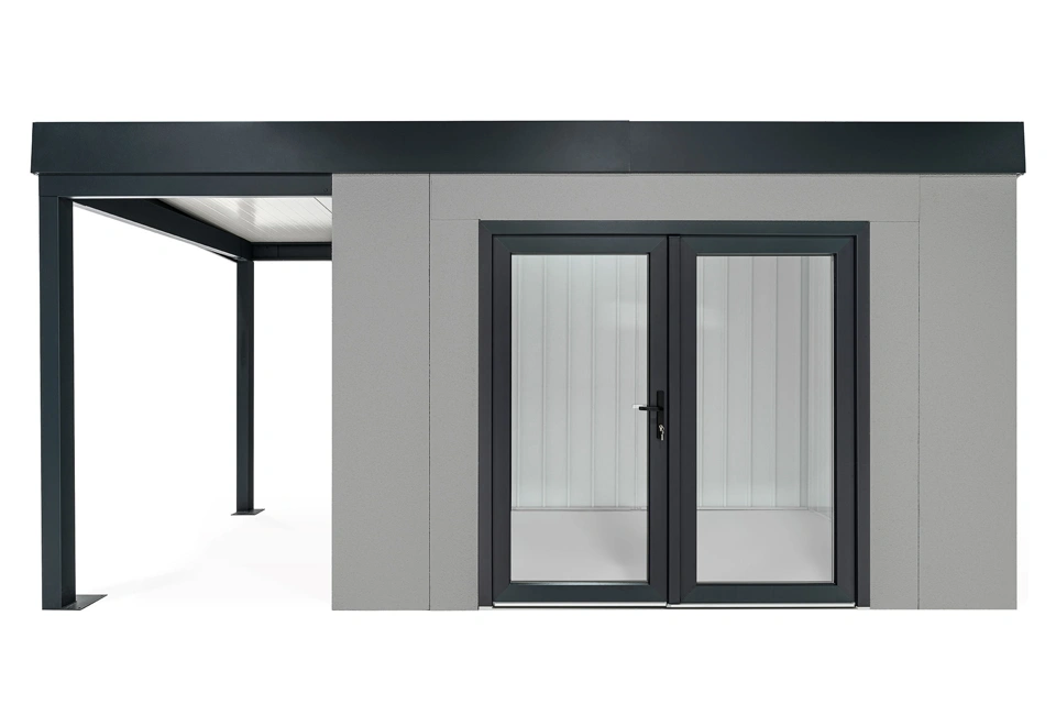 GARDEON® House with double panoramatic door & left carport