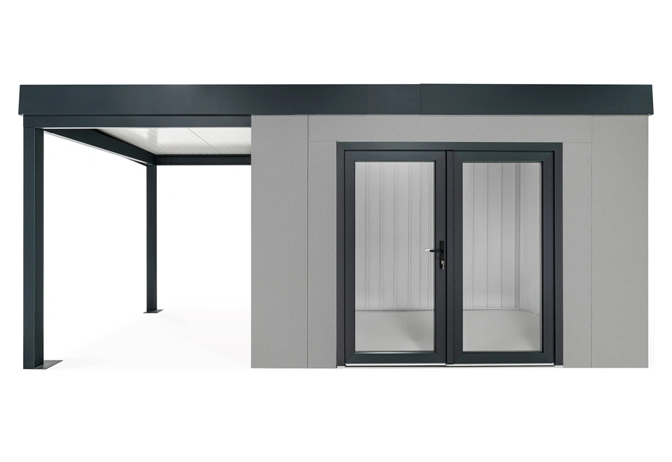 GARDEON® House with double panoramatic door & left carport