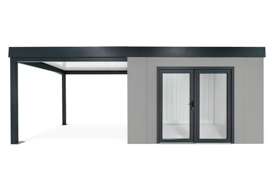 GARDEON® House with double panoramatic door & left carport