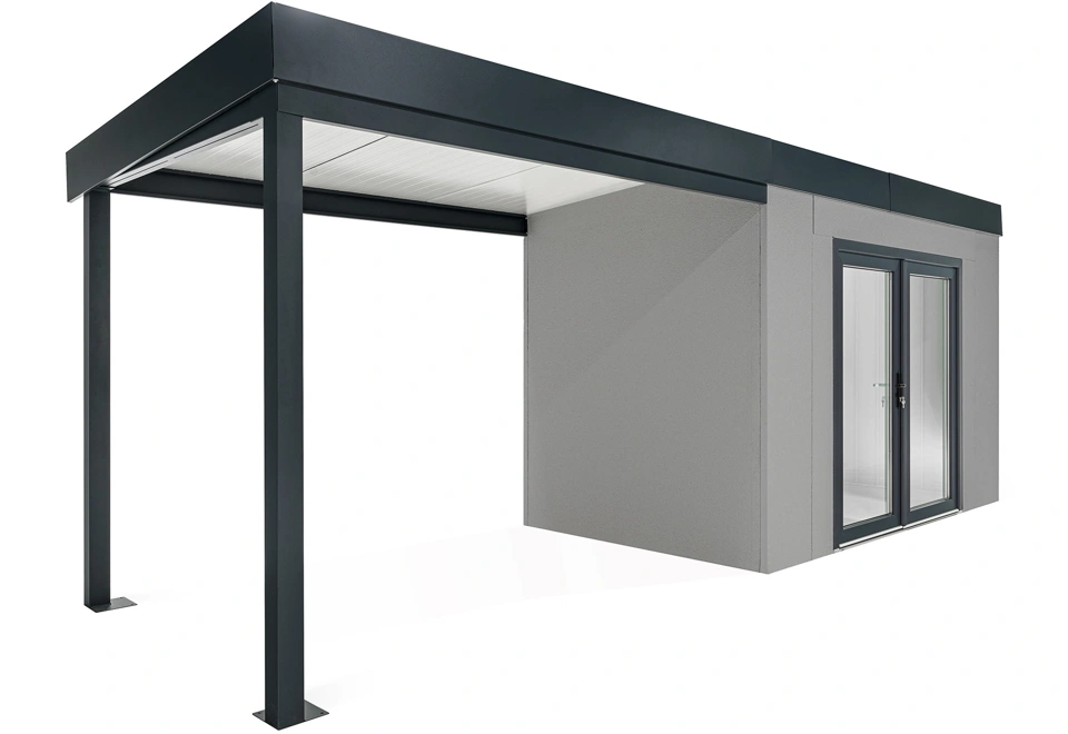 GARDEON® House with double panoramatic door & left carport