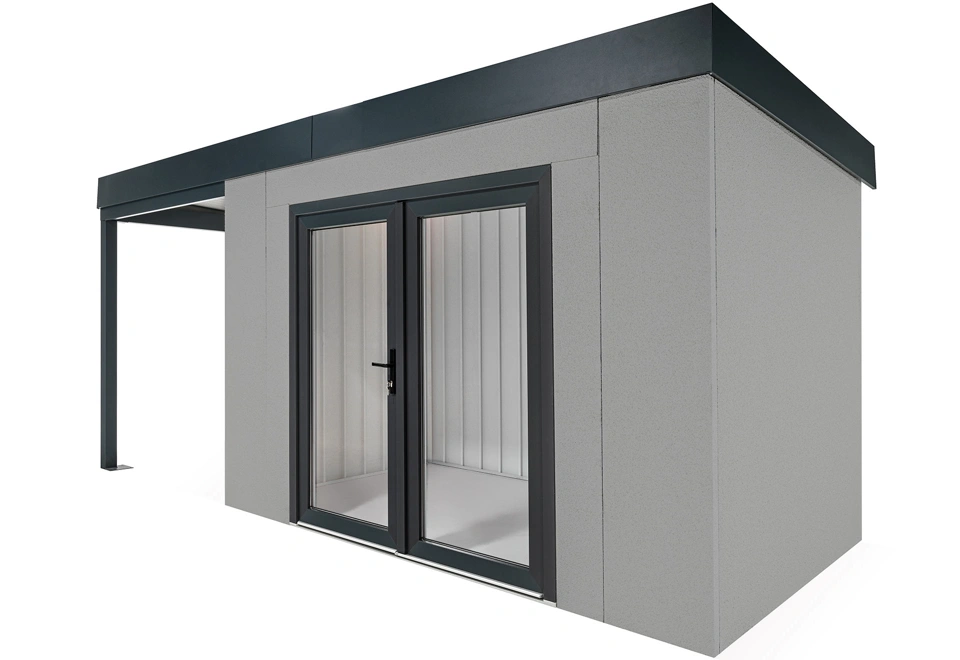 GARDEON® House with double panoramatic door & left carport