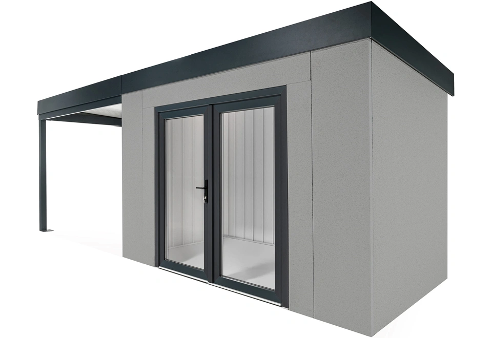 GARDEON® House with double panoramatic door & left carport