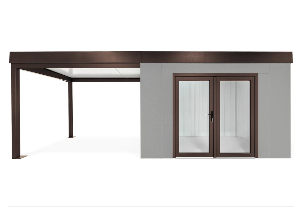 GARDEON® House with double panoramatic door & left carport