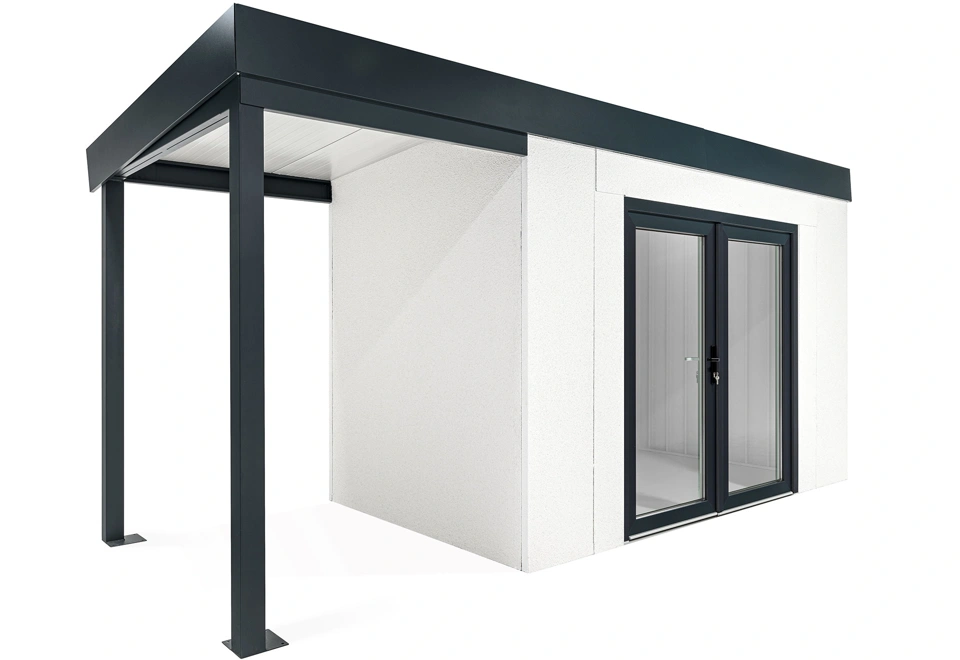 GARDEON® House with double panoramatic door & left carport