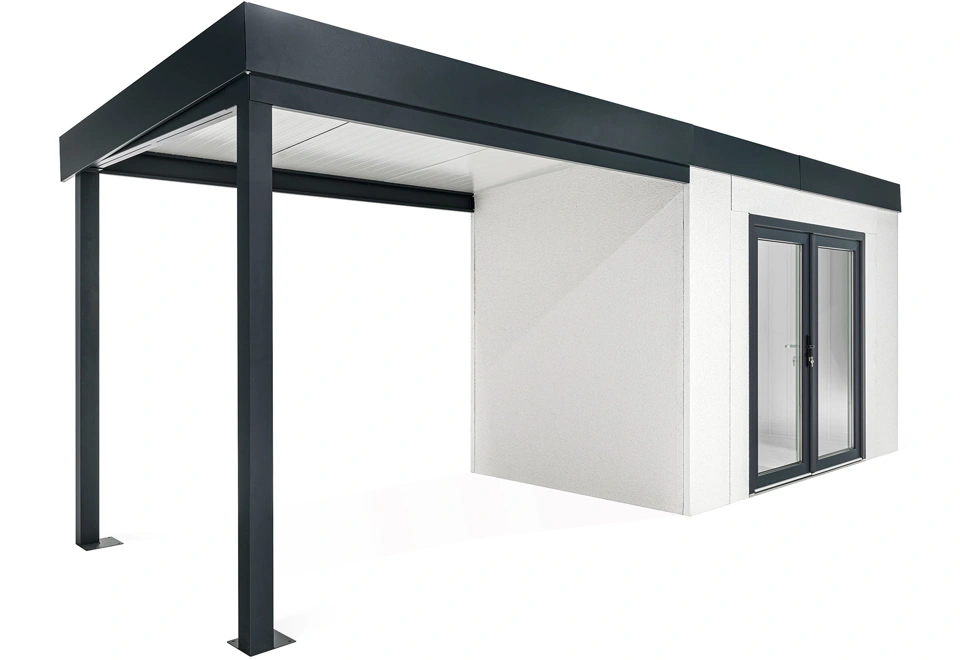 GARDEON® House with double panoramatic door & left carport