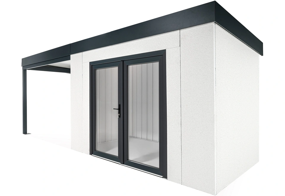 GARDEON® House with double panoramatic door & left carport