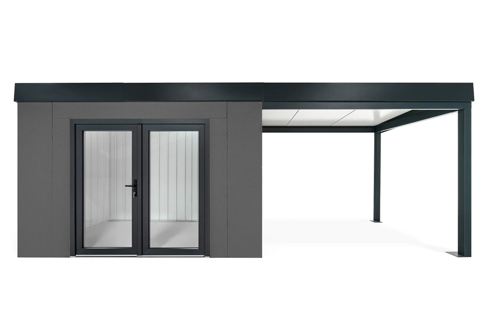 GARDEON® House with double panoramatic door & right carport