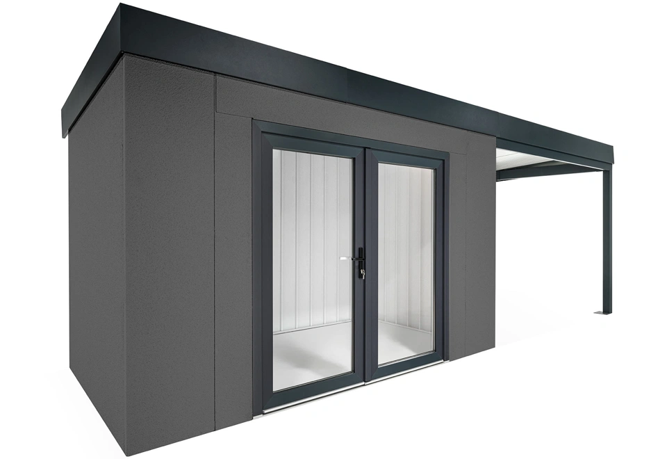 GARDEON® House with double panoramatic door & right carport