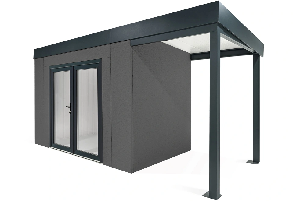 GARDEON® House with double panoramatic door & right carport