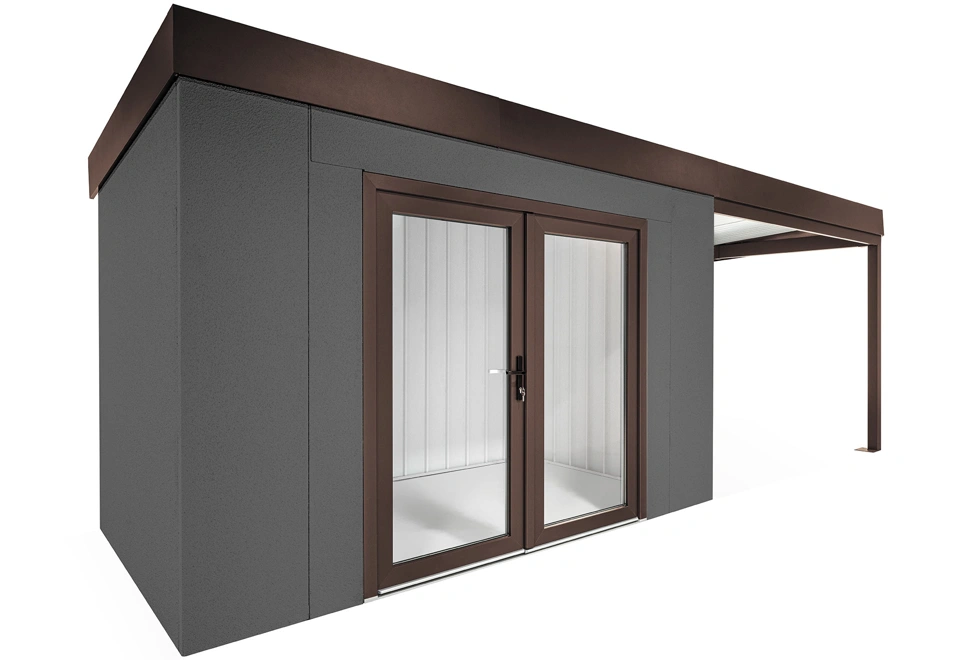 GARDEON® House with double panoramatic door & right carport