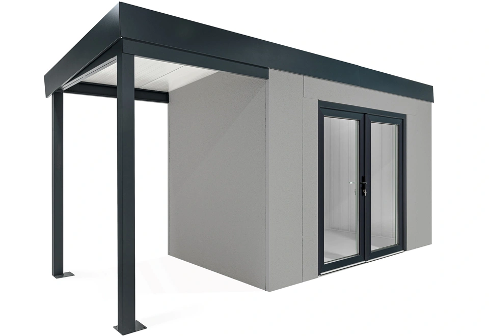 GARDEON® House with double panoramatic door & right carport