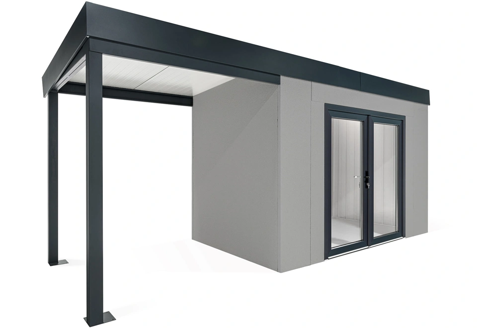 GARDEON® House with double panoramatic door & right carport