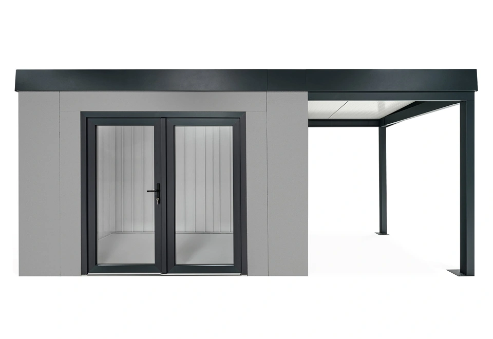GARDEON® House with double panoramatic door & right carport
