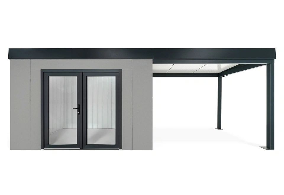 GARDEON® House with double panoramatic door & right carport