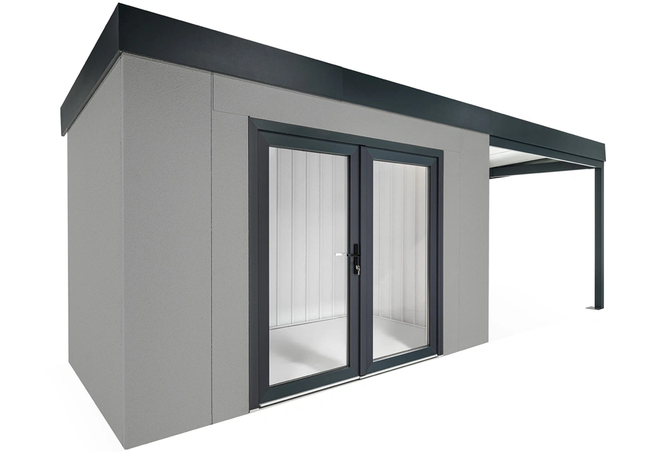 GARDEON® House with double panoramatic door & right carport