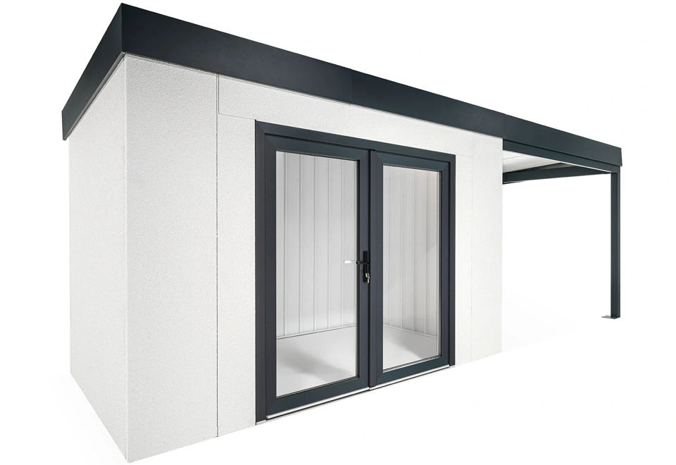 GARDEON® House with double panoramatic door & right carport