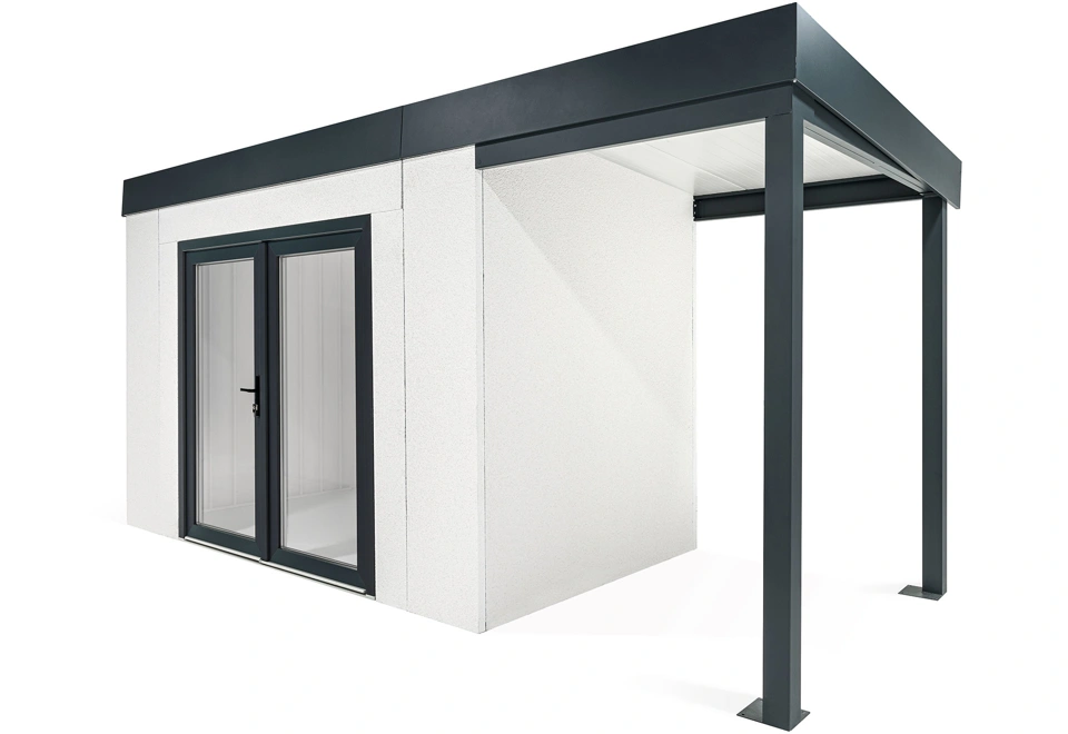 GARDEON® House with double panoramatic door & right carport