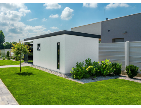 GARDEON® House with left carport, door, window and skylight