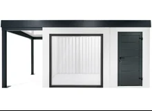 Garden house with panoramatic window